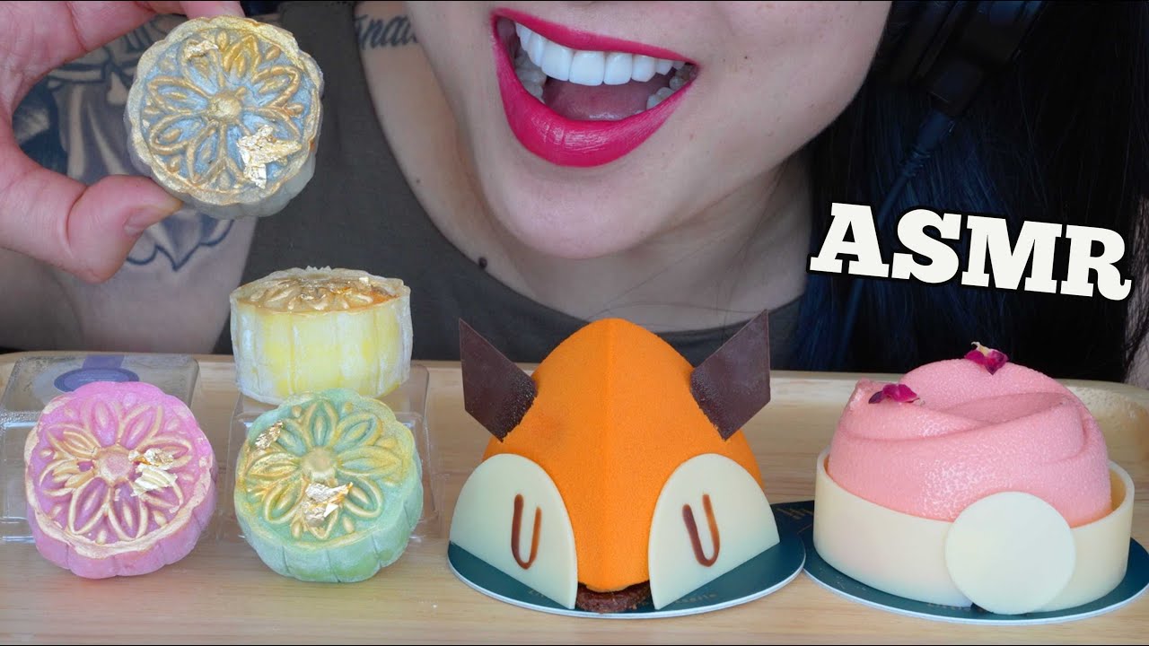 ASMR MOCHI MOONCAKE VS. MOUSSE CAKE (SOFT RELAXING EATING SOUNDS) NO TALKING | SAS-ASMR