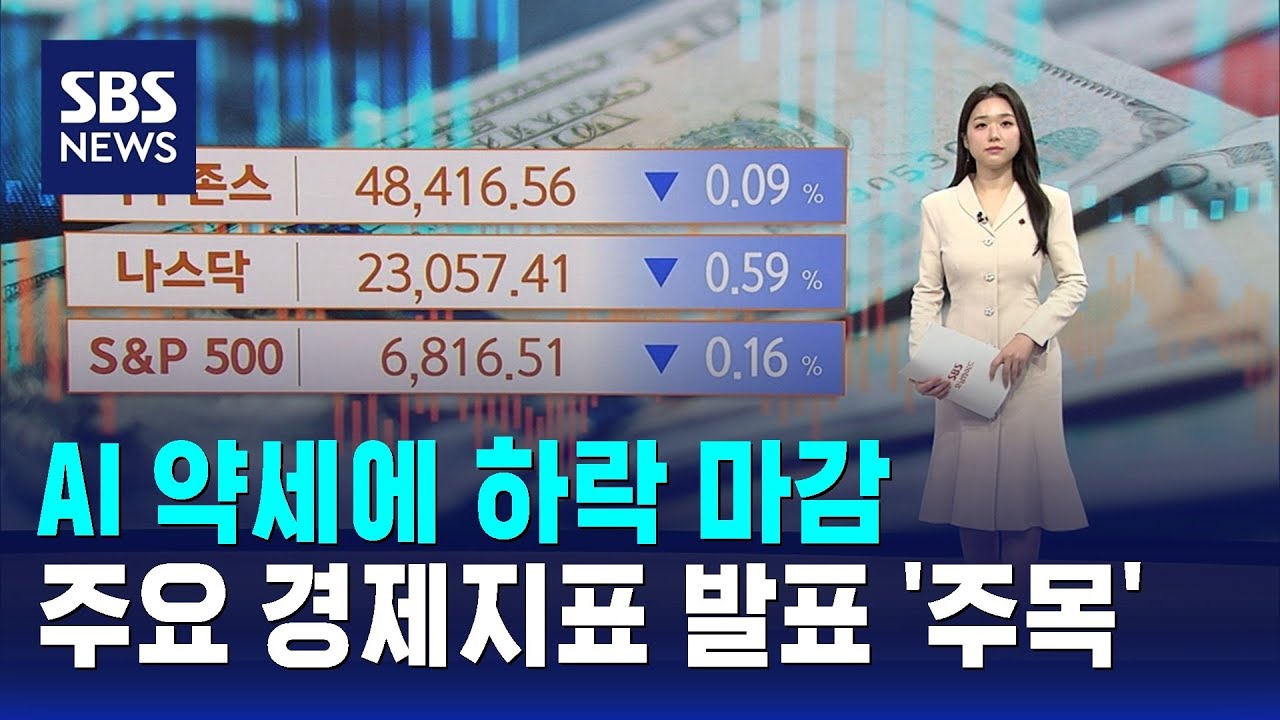 AI 약세에 하락 마감…주요 경제지표 발표 '주목' / SBS / 뉴욕증시