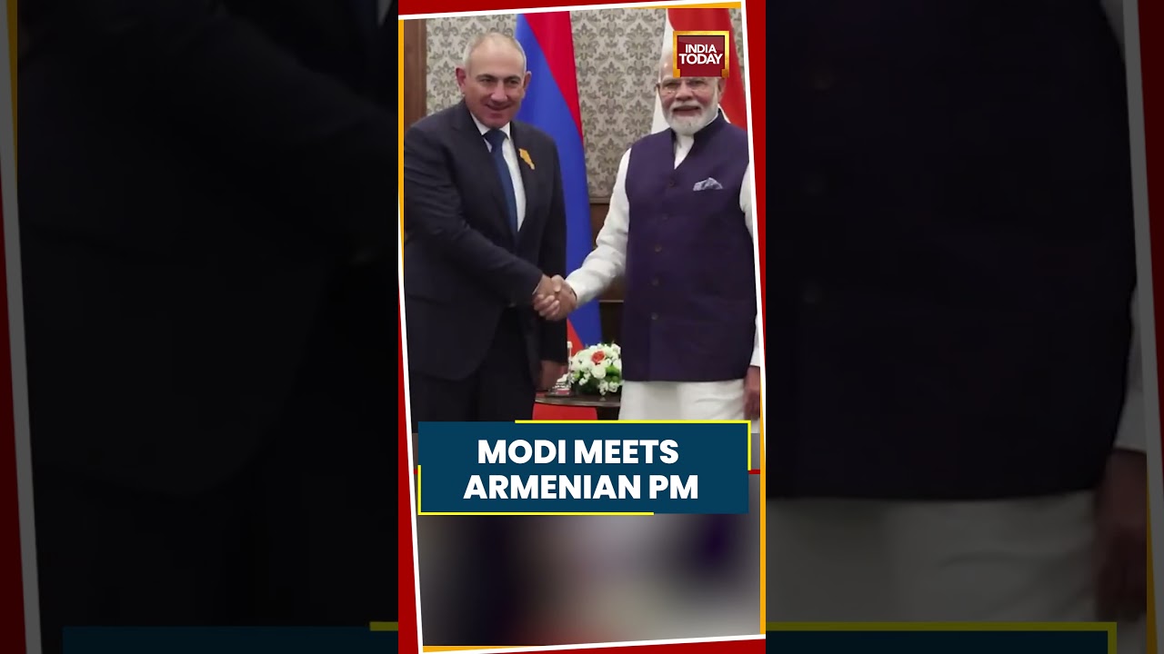 PM Modi Meets Armenian PM Nikol Pashinyan In Bishkek #Shorts