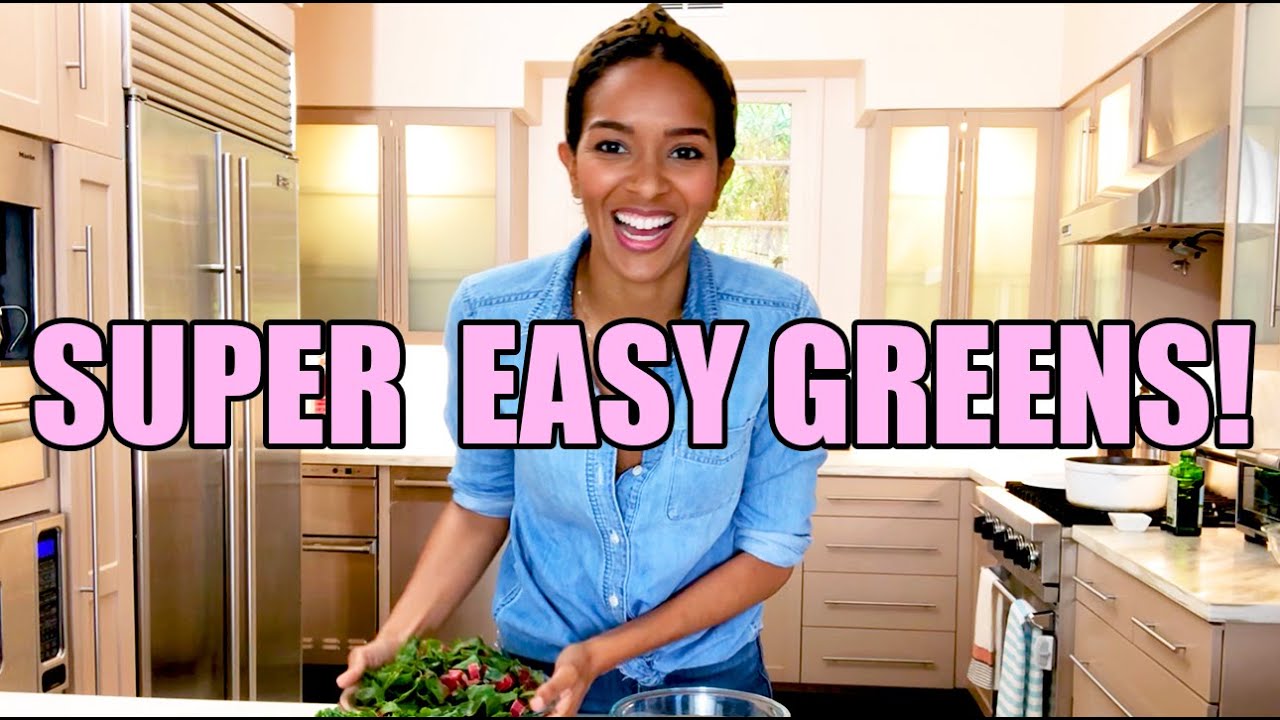 Healthy Vegetarian / Vegan Kale Greens Easy Recipe! | Lizzy Mathis