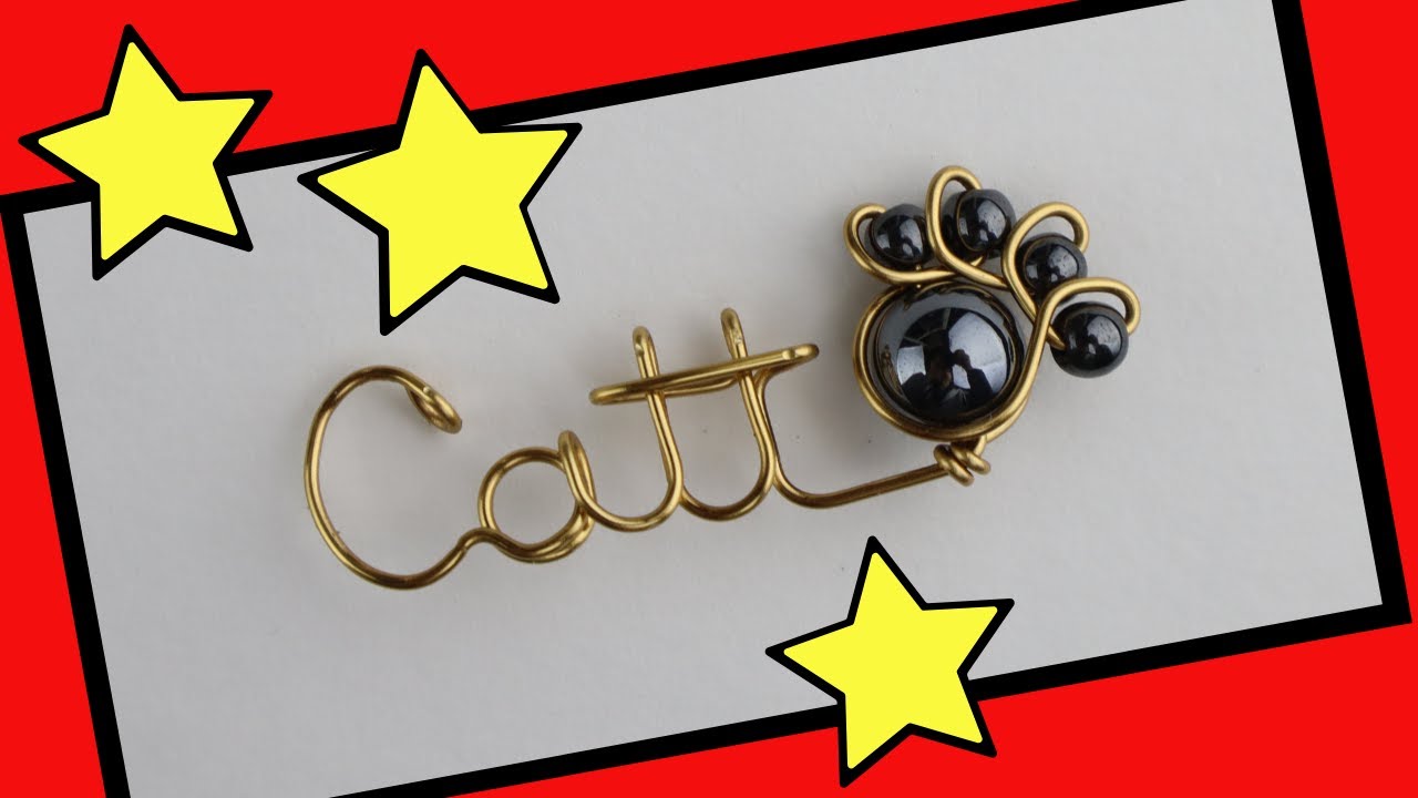 Wire Name Necklace Tutorial // Catt Pendant with a DIY Dog Paw Bead