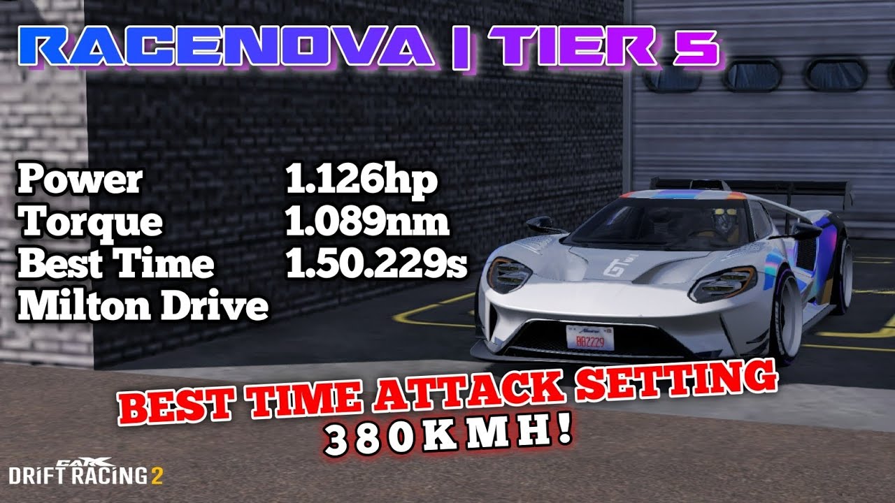 CARX DRIFT RACING 2 RACENOVA BEST TIME ATTACK TUNE • MILTON DRIVE •