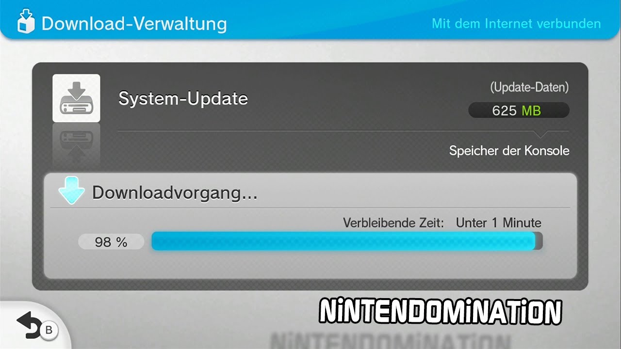 WiiU Firmware Update 2.1.0 E - Fixing long loading times and more - 625 MB Big