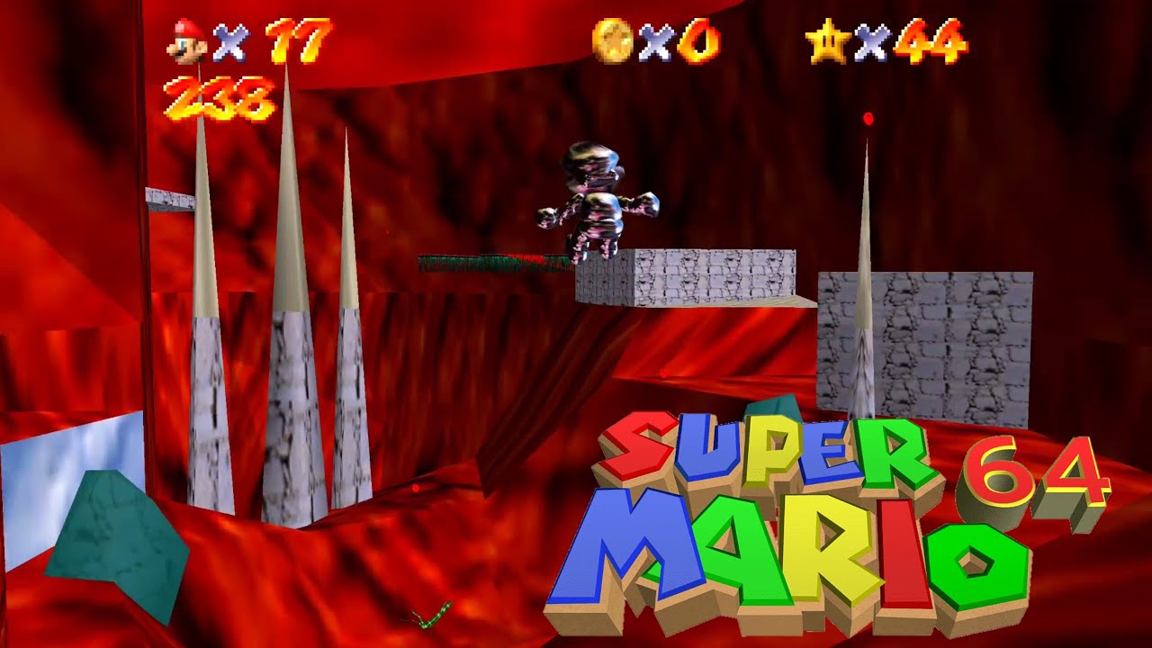 Super Mario 64 On Lava WideScreen HD Textures Jelly Roger Bay (Gameplay Android)