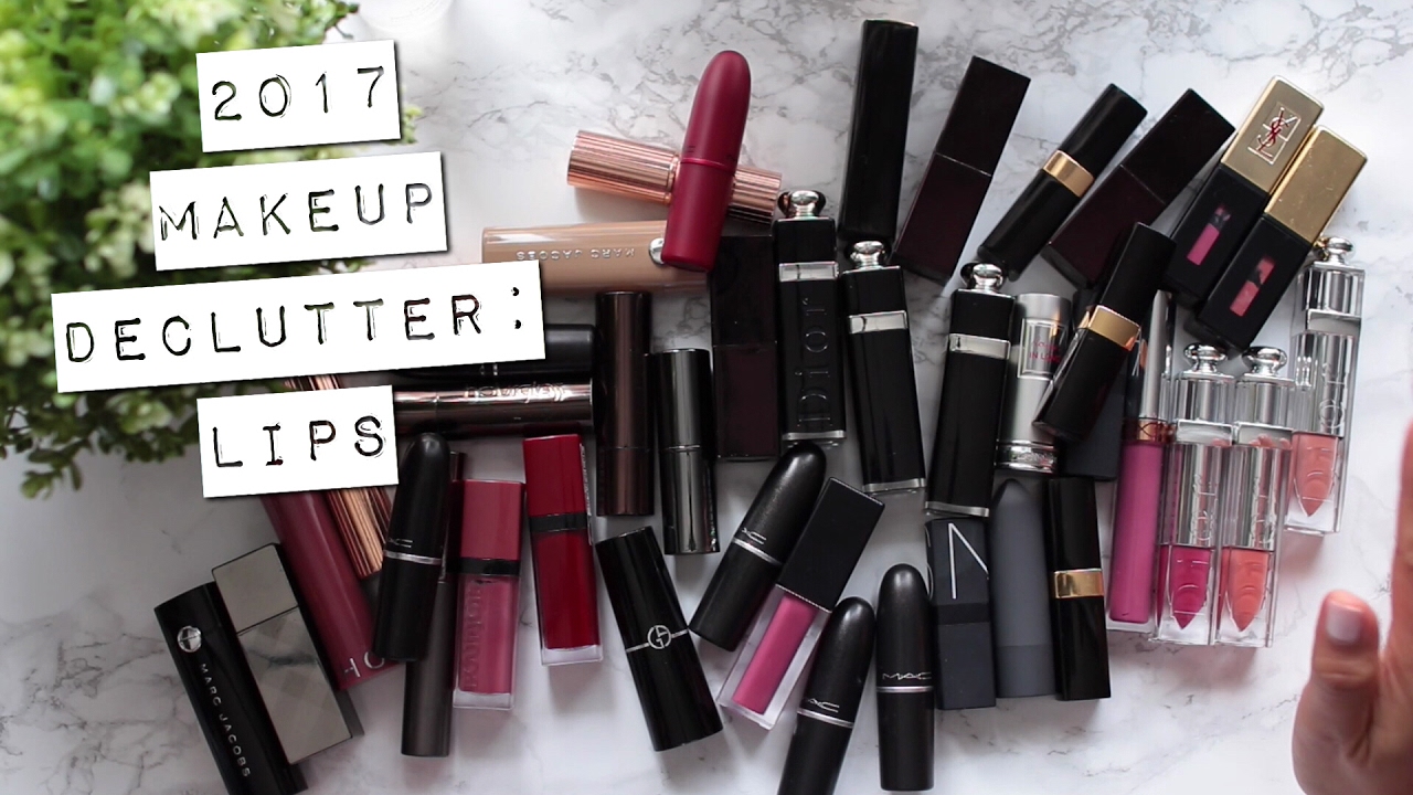 Makeup Declutter 2017 | lipsticks, glosses, liners