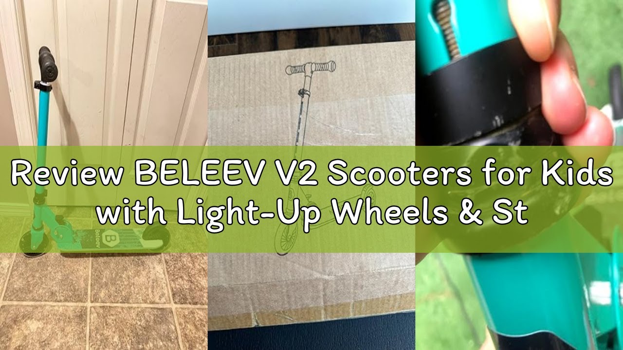 Review BELEEV V2 Scooters for Kids with Light-Up Wheels & Stem & Deck, 2 Wheel Folding Scooter for G
