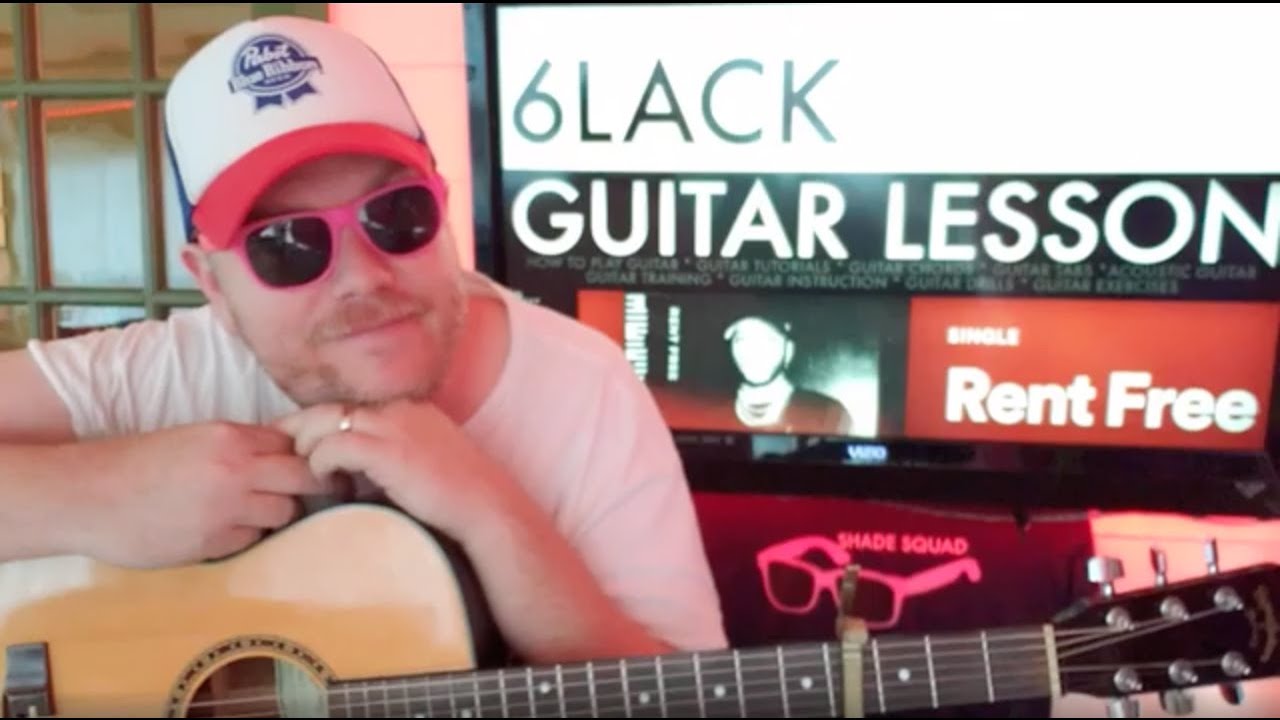 How To Play Rent Free - 6LACK guitar tutorial (Beginner Lesson!)