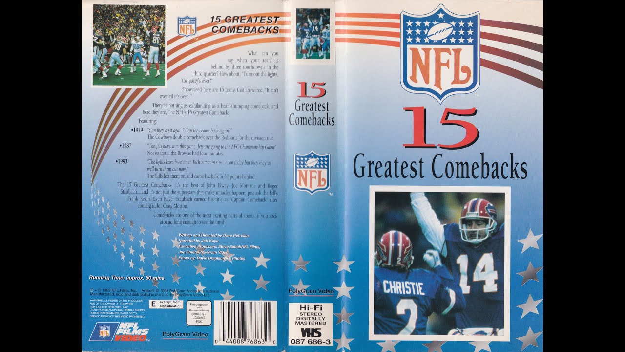 15 Greatest Comebacks (American Football NFL VHS 1993)
