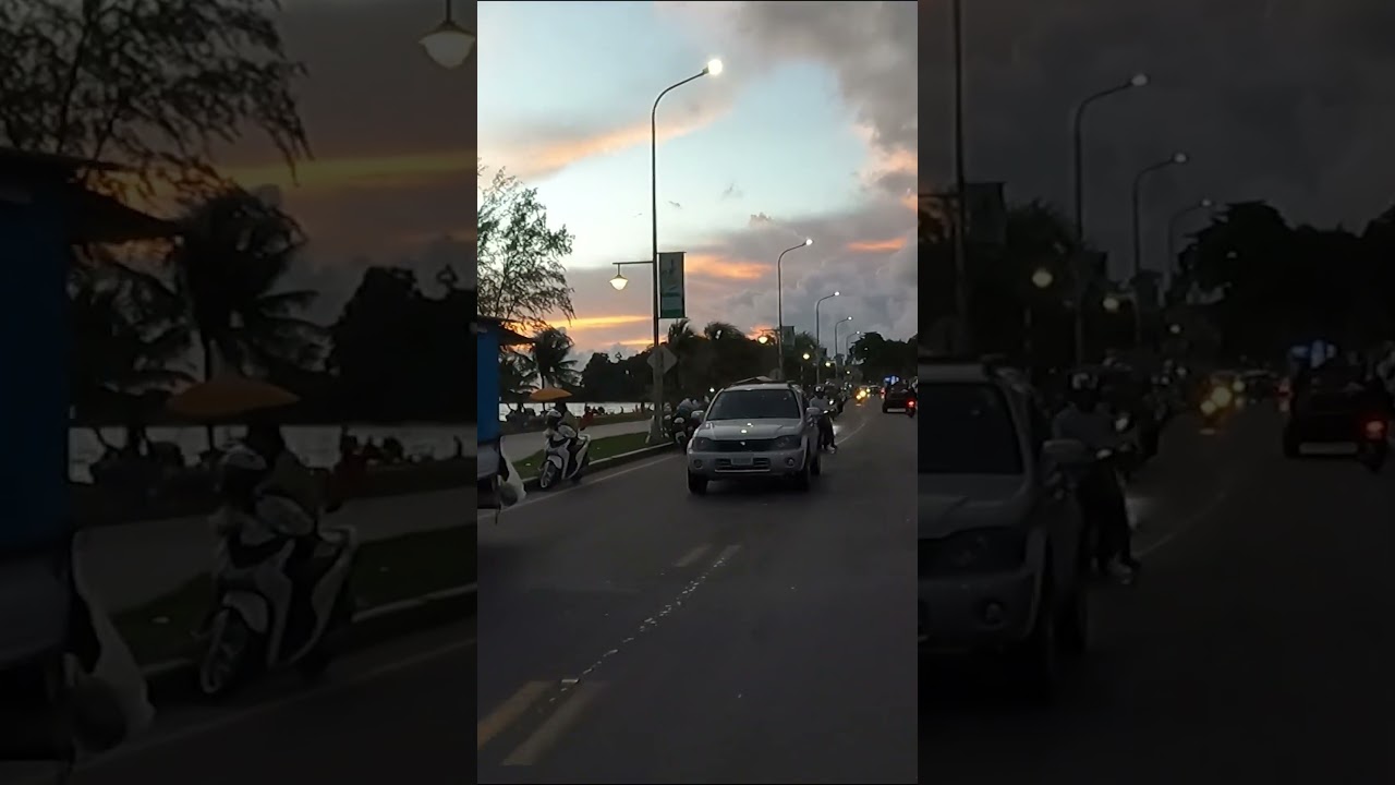 Sihanoukville Night Street View #shorts 822 #streettour #automobile #streetwalkingtour