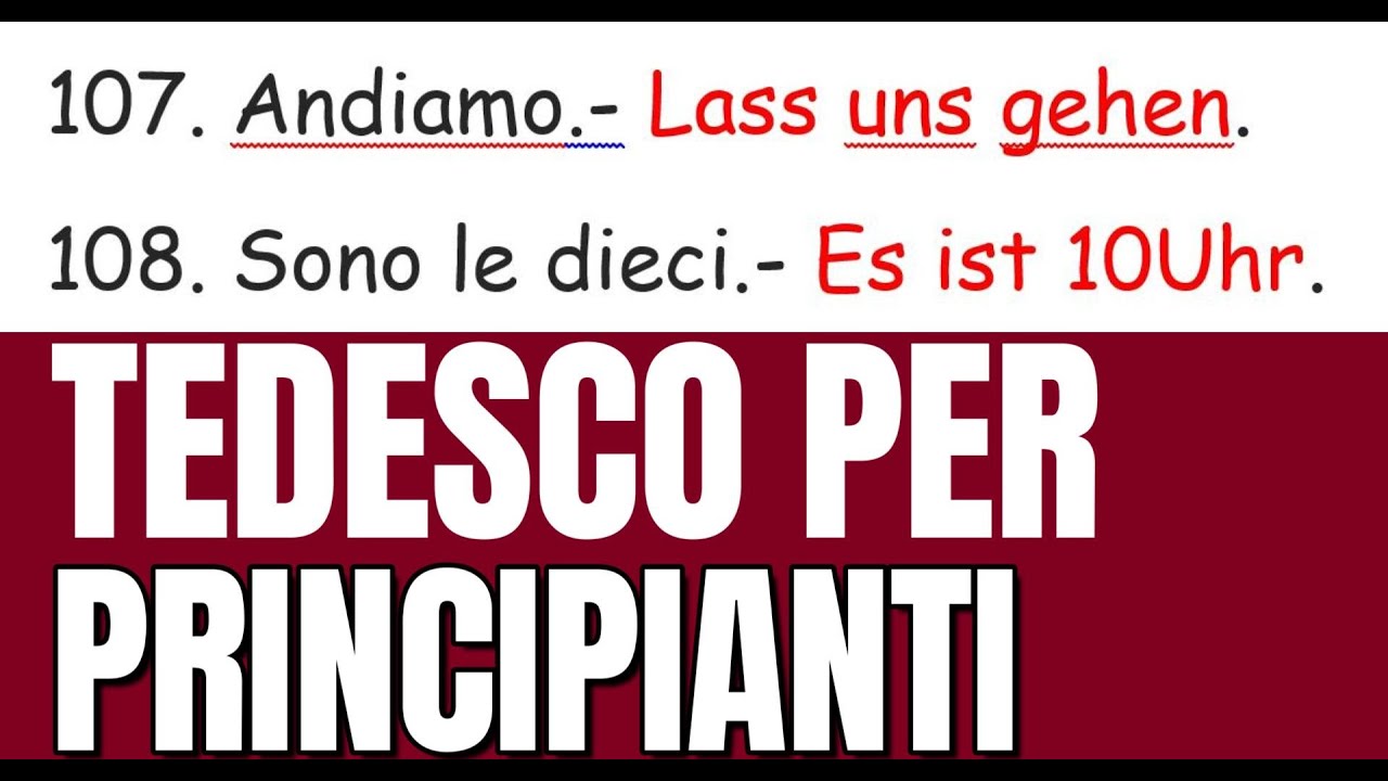TEDESCO PER PRINCIPIANTI -EVITO DI DARVI INFORMAZIONI CHE NON VI SERVONO PER UNA CONVERSAZIONE