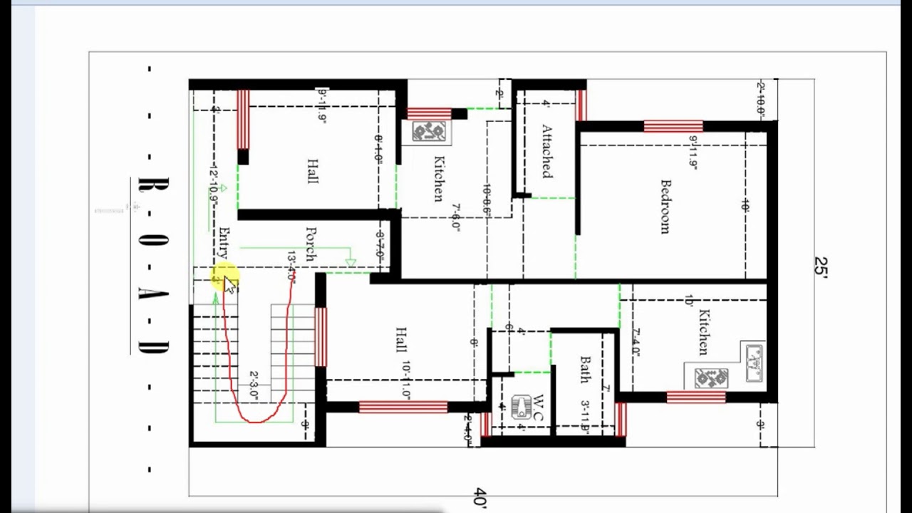 25x40 ft DOUBLE STORY PLAN, 1ST FLOOR RENT PURPOSE