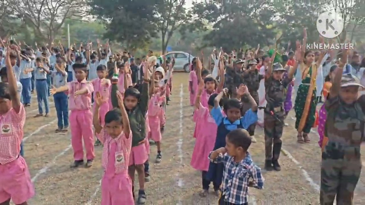 77वा भारतीय प्रजासत्ताक दिनाच्या निमित्ताने सामुदायिक कवायत संचलन जि.प.विठेवाडी देवळा नासिक 