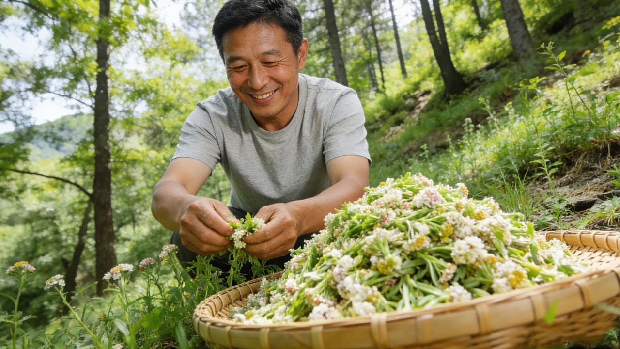 山野寻味：一口春天的鲜，藏在这盘蒸野菜里！A touch of spring freshness is hidden in this plate of steamed wild vegetables.