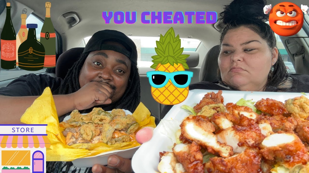 Tink got caught cheating Storytime‼️| Honey Chicken Sriracha Salad/Philly Cheesesteak Fries Mukbang