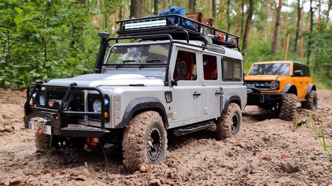 Land Rover Kahn Defender 110 and Ford Bronco 2021 Off-Road Drive - 1/10 Scale RC Trucks