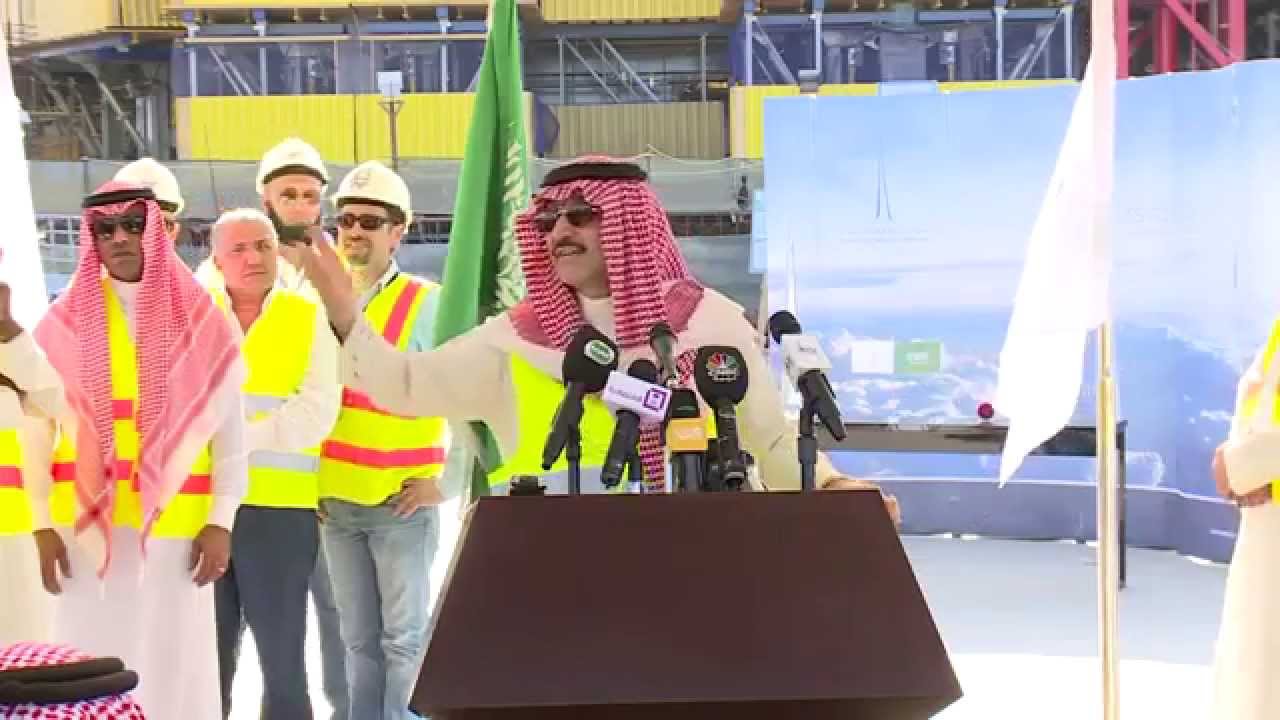الأمير الوليد بن طلال يعقد مؤتمراً صحفياً في موقع برج المملكة الذي يبلغ ارتفاعه اكثر من ١٠٠٠ متر