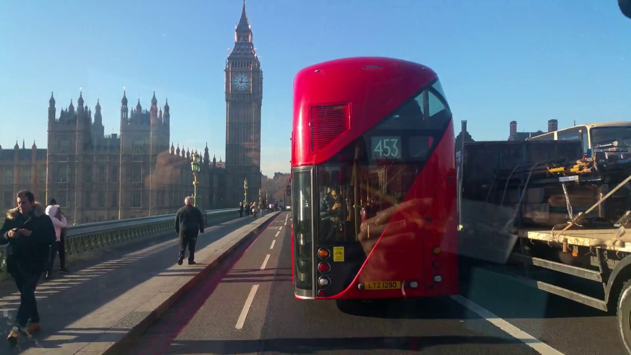 Route No.12 Westminster Bridge to Trafalgar Square on a new Routemaster
