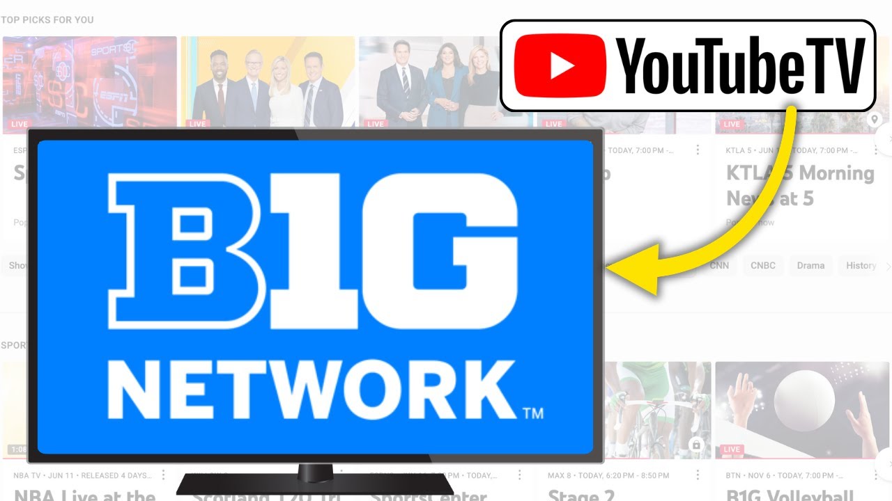 Как смотреть Big Ten Network/BTN на YouTube TV | Смотрите B1G Network без кабельного телевидения!...