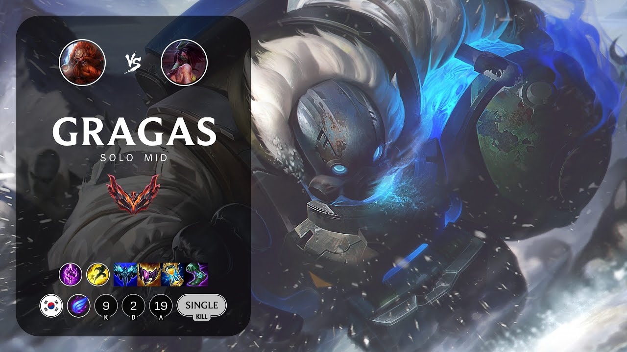 Gragas Mid vs Akali - KR Grandmaster Patch 13.23