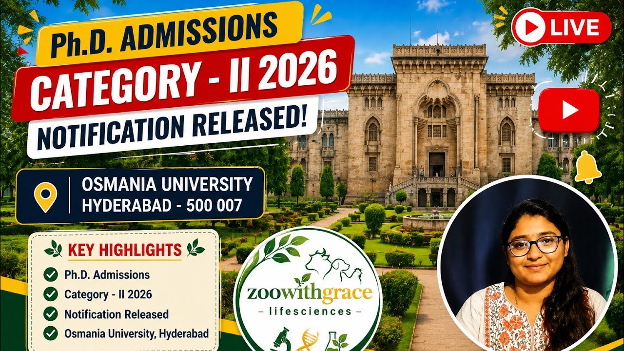 Osmania University Ph.D Admissions 2026| Category1vsCategory2|Complete Category-II Selection Process