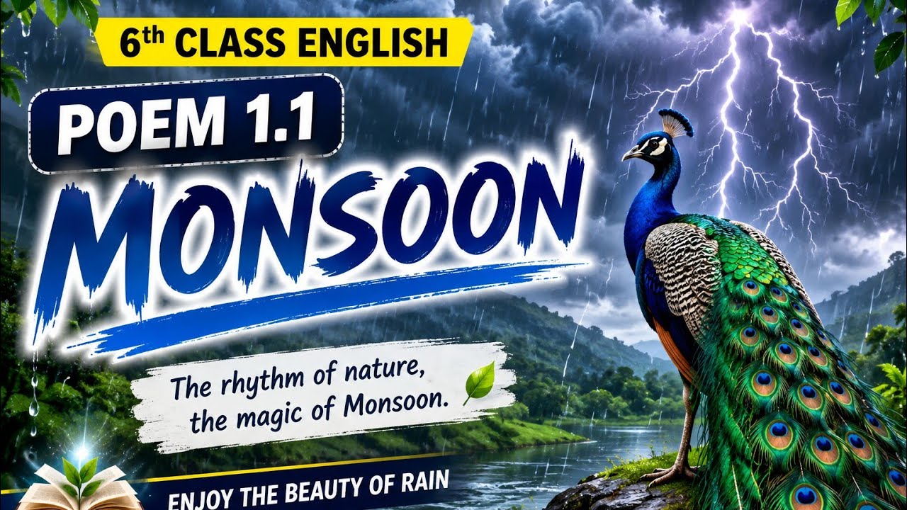 Monsoon poem song 6th class English | 1.1 Monsoon song 6th English 6 वी इंग्रजी मॉन्सून कविता 