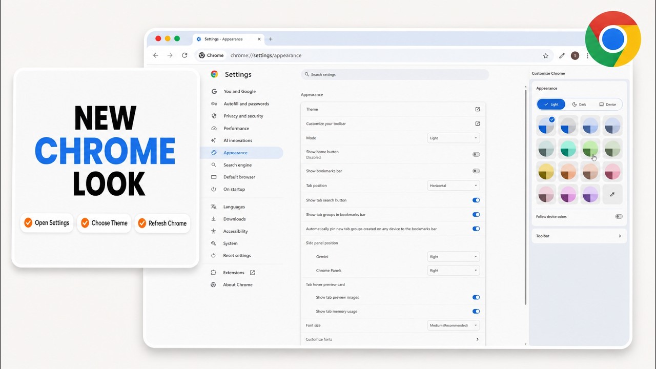 How to Change Theme in Google Chrome (Refresh Visual Style)