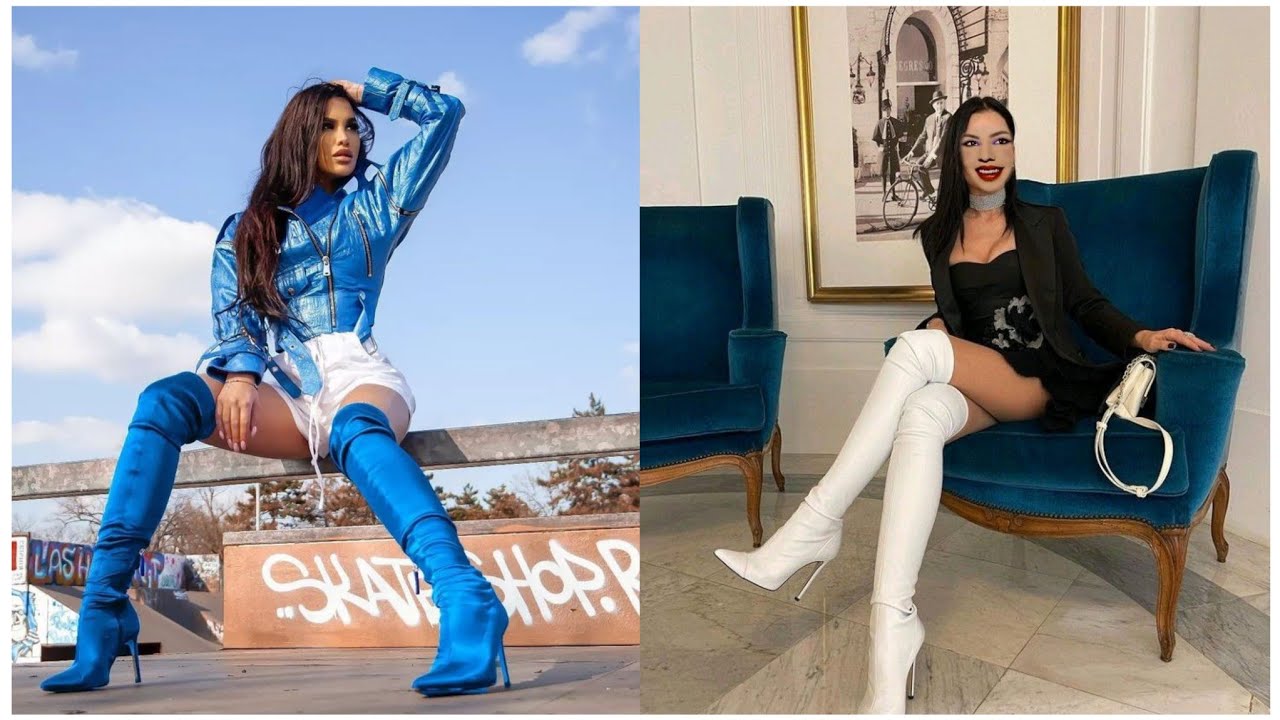 It's fantastic 😊 attractive long leather thigh highheel overknee latex boots collection#shoes #boots