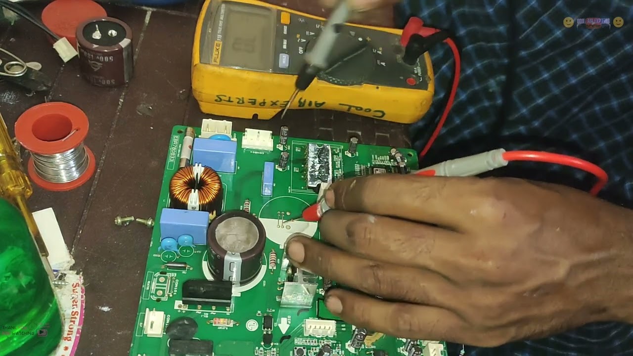Lg inverter double door fridge PCB repair in tamil / how to check and replace IPM in lg inverter pcb