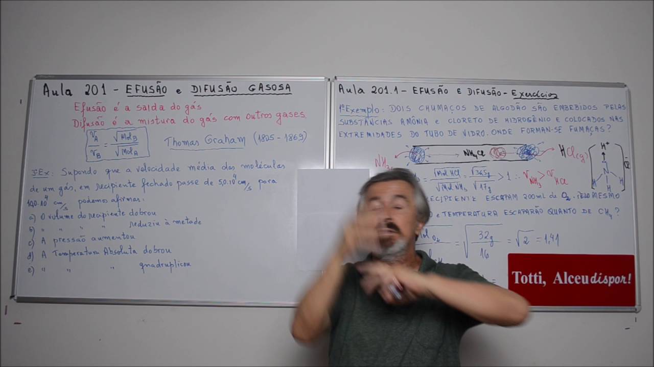 Aula 201 1   Efusão e Difusão Gasosa   Exercícios