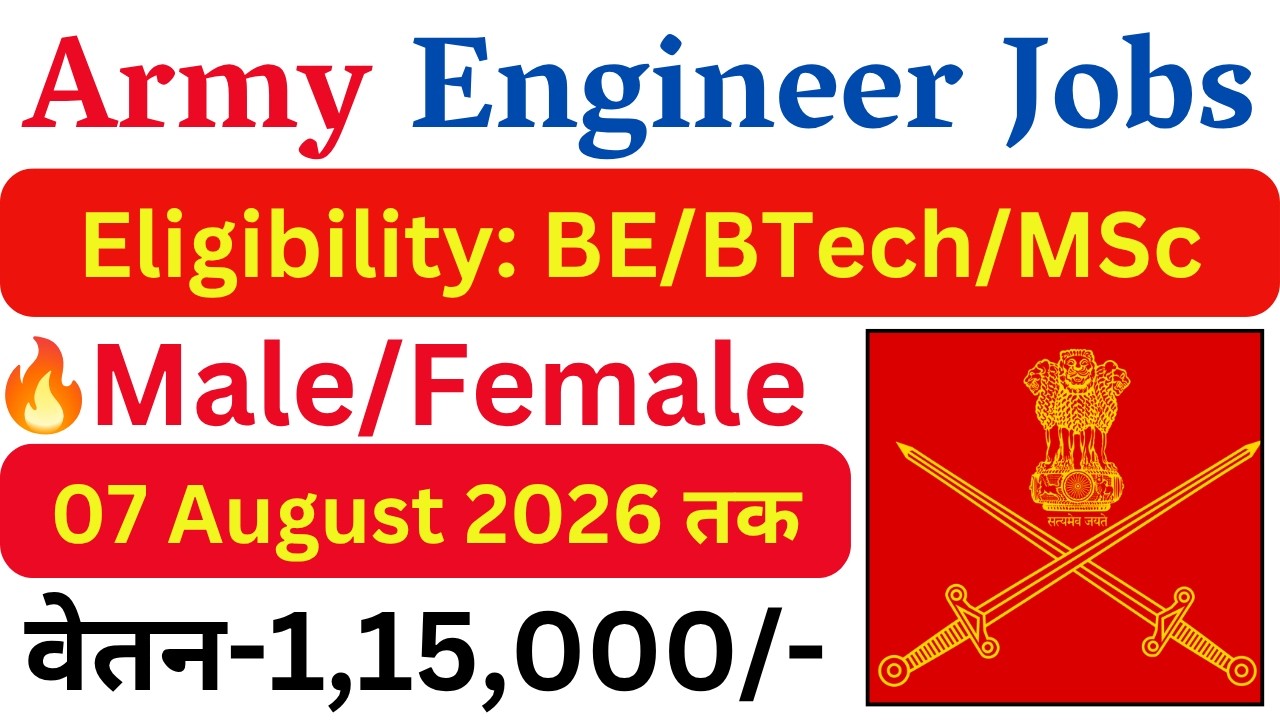 Army New Engineer Vacancy 2026 | Latest Government Engineer Jobs | All India Technical Jobs 2026 |