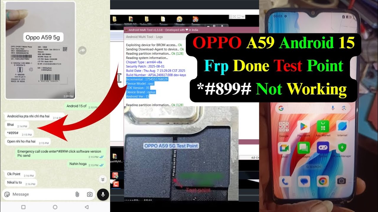 OPPO ANDROID 15 FRP UNLOCK TEST POINT,OPPO TEST POINT FRP UNLOCK,OPPO *#899# NOT WORKING FRP UNLOCK 