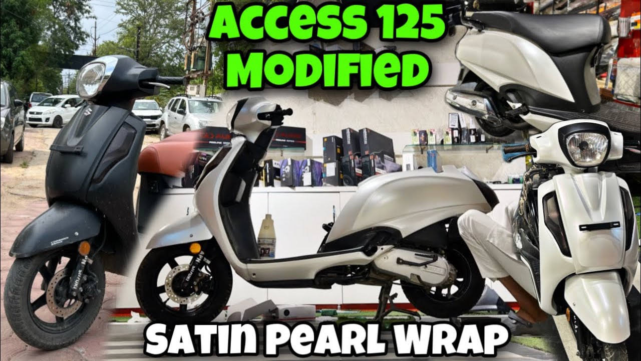 Satin Pearl White Wrap | Satin Pearl White Wrap on Access 125, Matte Black to Satin Pearl White