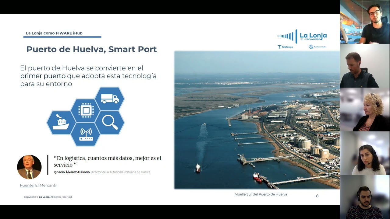 Sesión de introducción a FIWARE en La Lonja de la Innovación, Puerto de Huelva