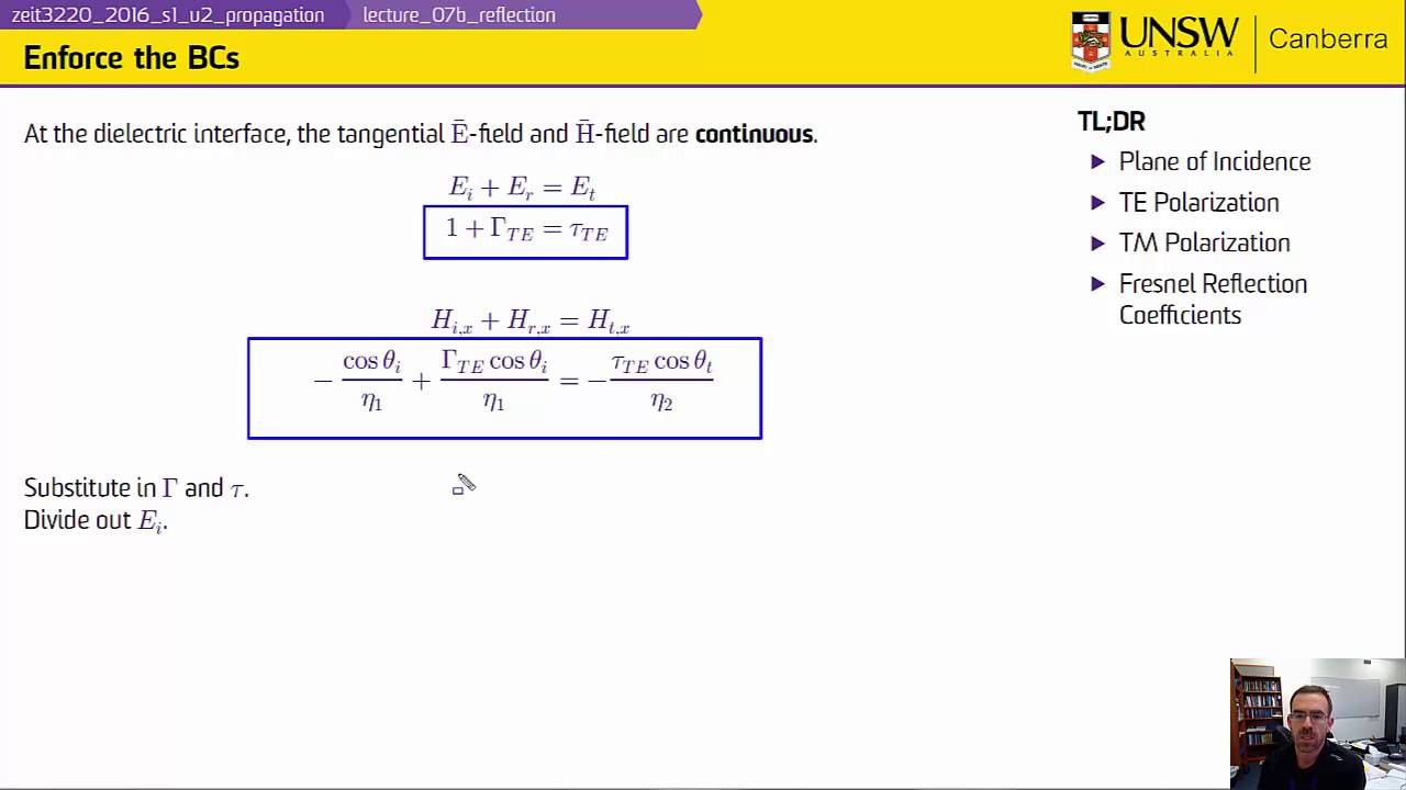 ZEIT3220 - Lecture 07b - Plane Wave Reflections