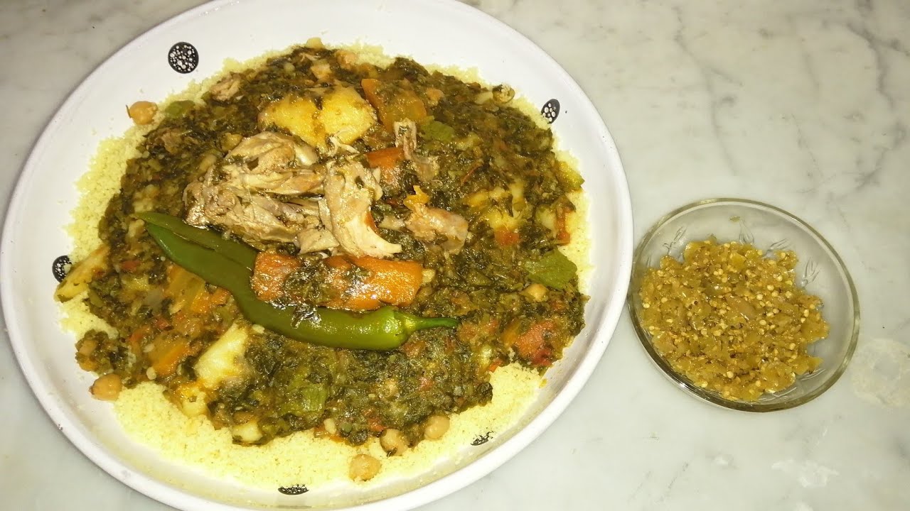 طريقة عمل كسكسي سلق بطريقة تقليدية سوفية في طنجرة الضغط يجي بنين حتى بدون لحم 😋💯👍