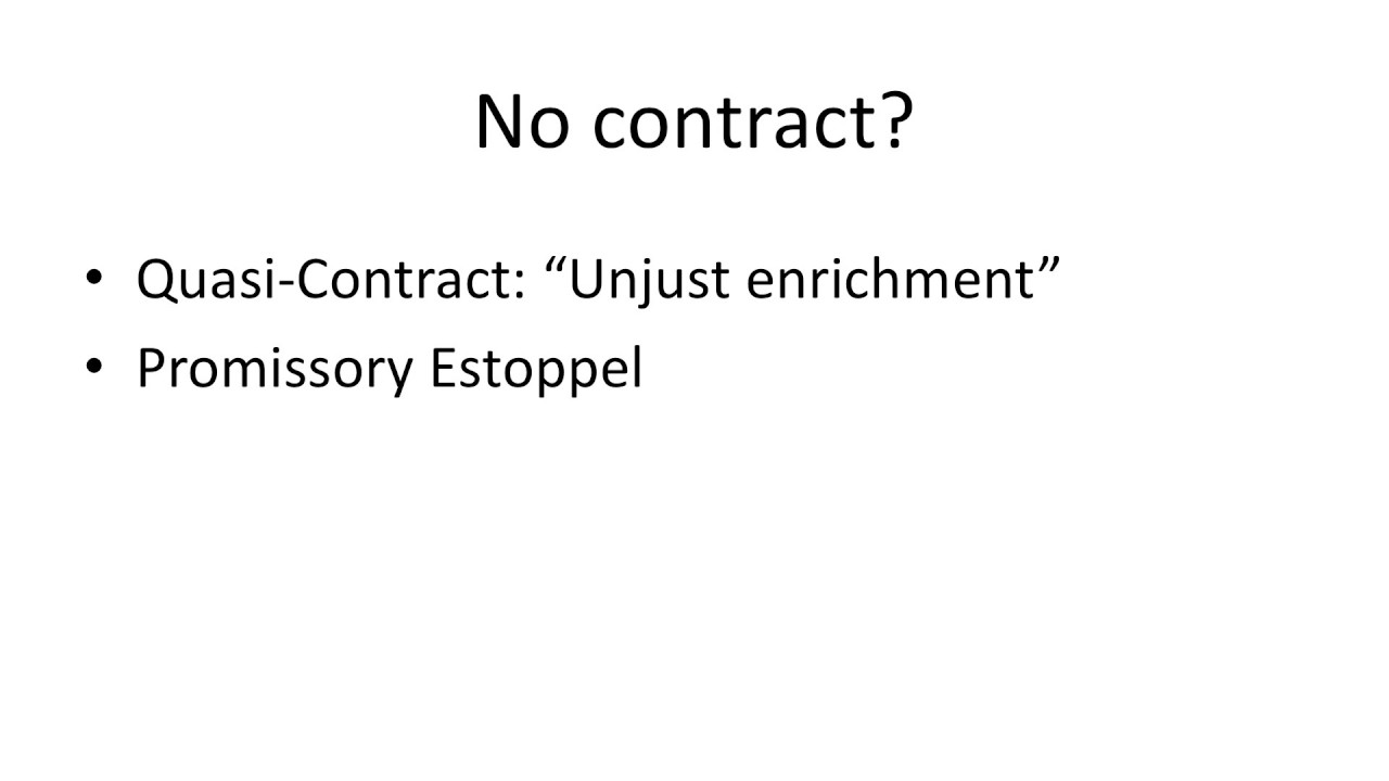 Quasi contract and promissory estoppel