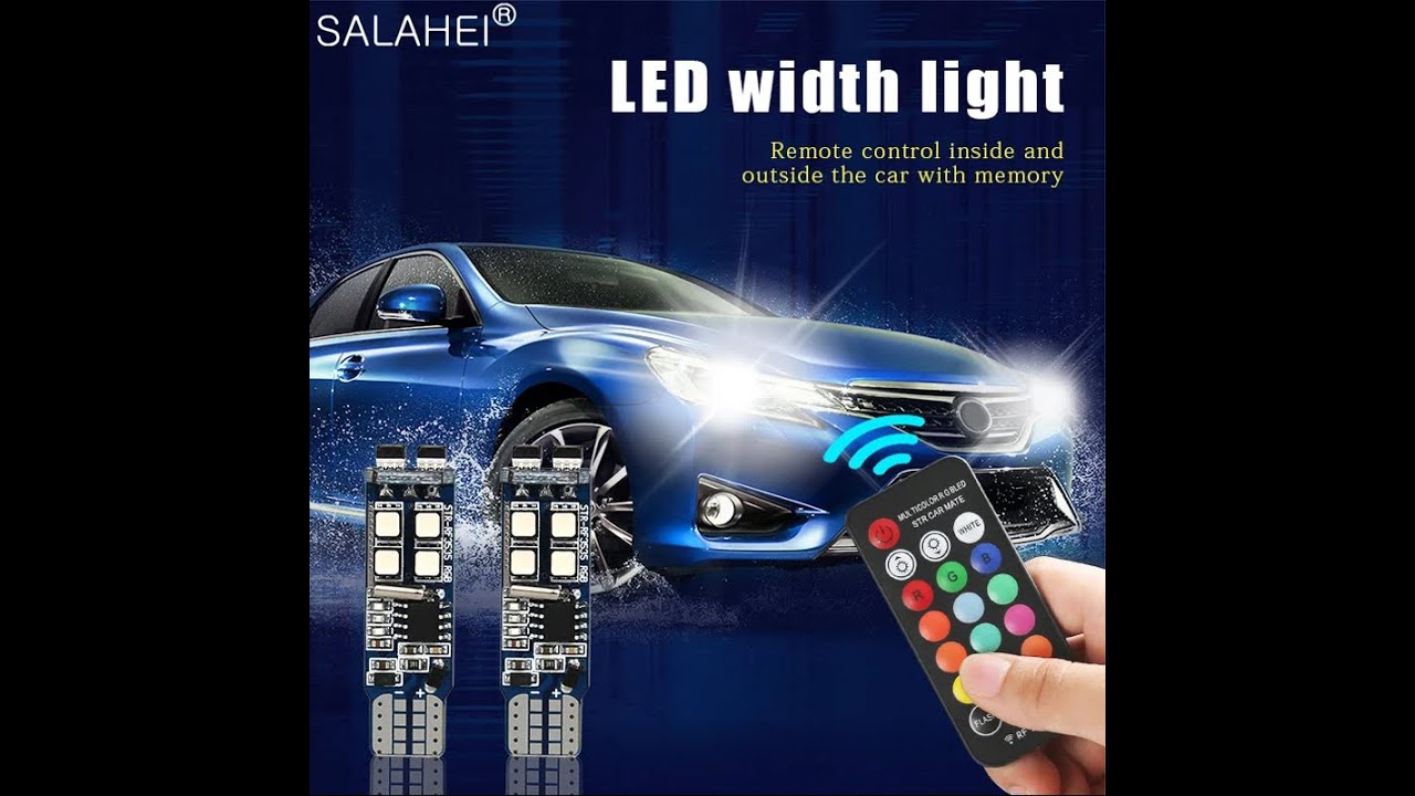 T10 W5W Wireless Remote Car Motorcycle LED Strobe Lights T10 Canbus Clearance Light