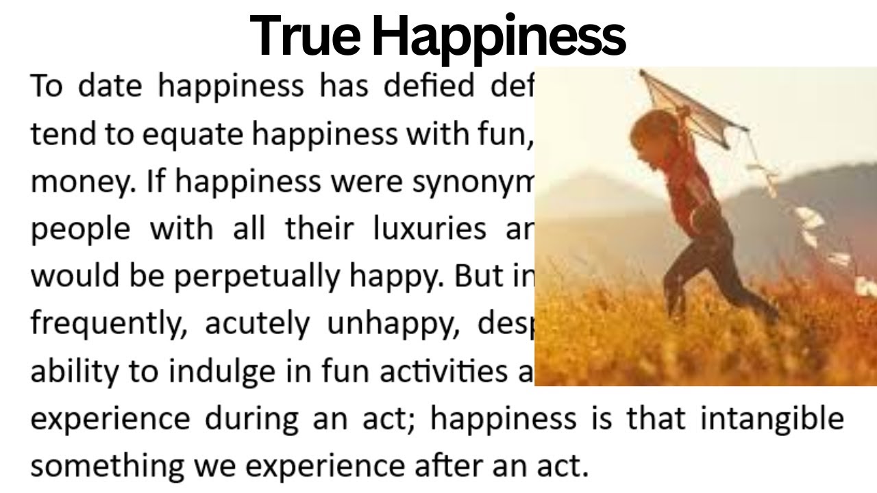 Real Happiness- Passage | Paragraph Reading | Motivational |  Reading Comprehension | English Story