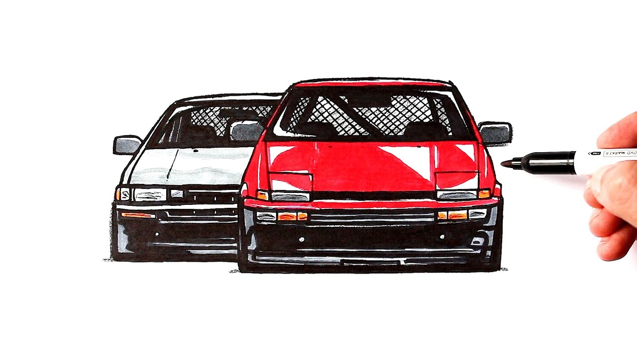 Как нарисовать Тойоту АЕ86 | Тойота АЕ85