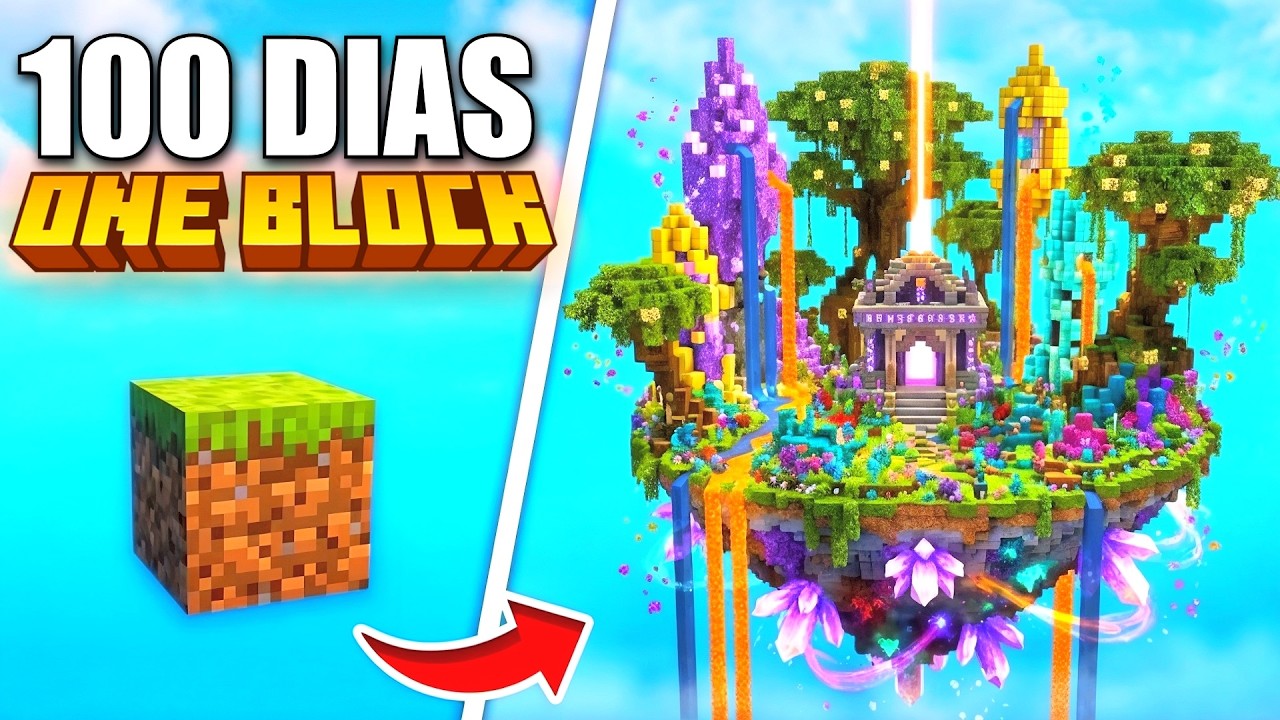 SOBREVIVÍ 100 DIAS en un ONE BLOCK en MINECRAFT