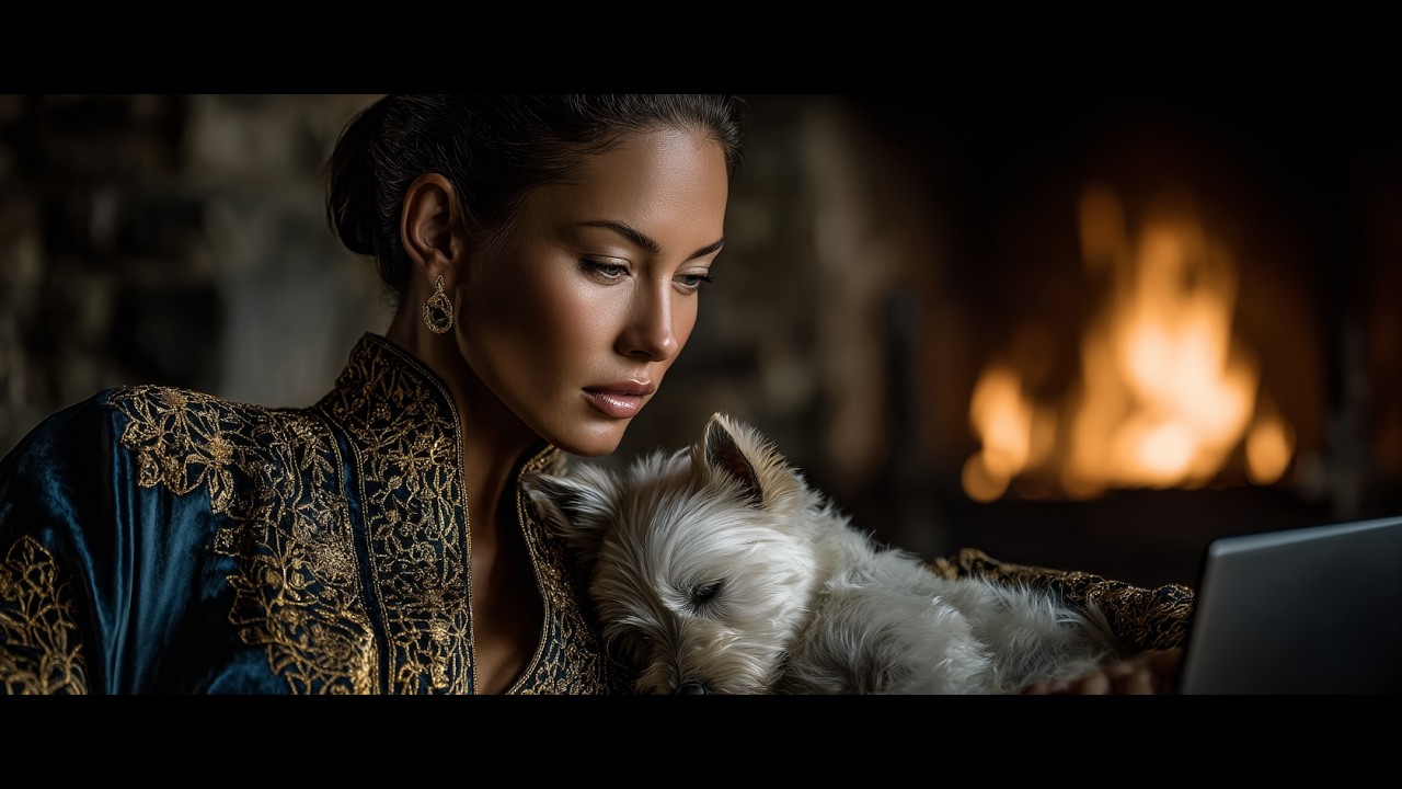 Late‑Night CEO Focus – Warm Piano Groove by the Fireplace with a Loyal Friend 🐾 2-Hour