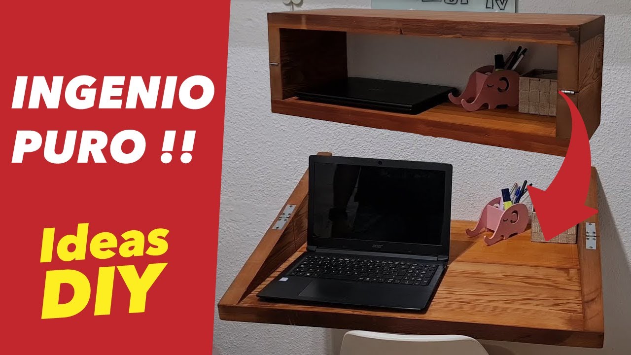6 Ideas de ESCRITORIOS PLEGABLES a la pared que puedes hacer en casa (Ideal para espacios pequeños)
