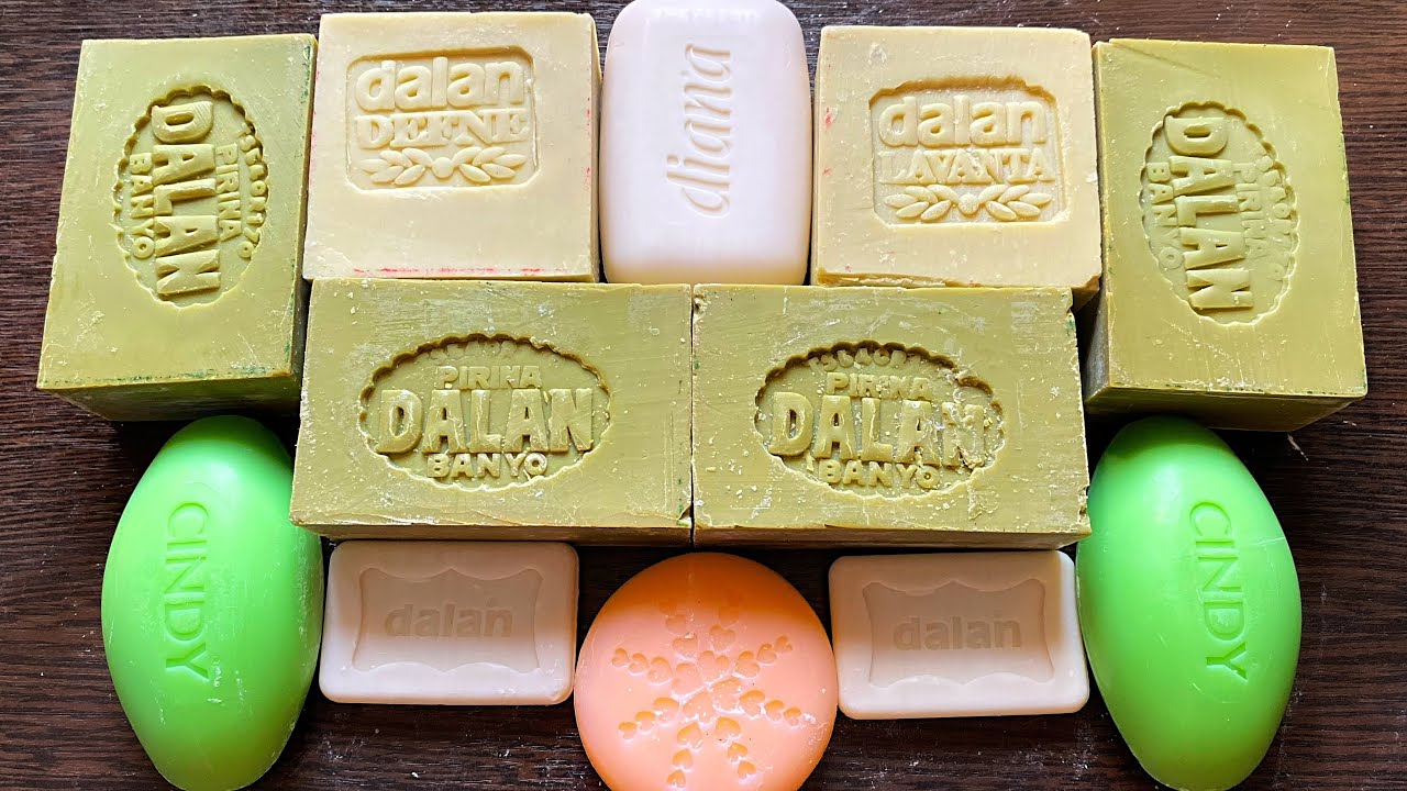 Asmr Dry Soap Cutting. Satisfying Video. Green Turkish Soap. Dalan. Crunchy Sound. Relaxing sound