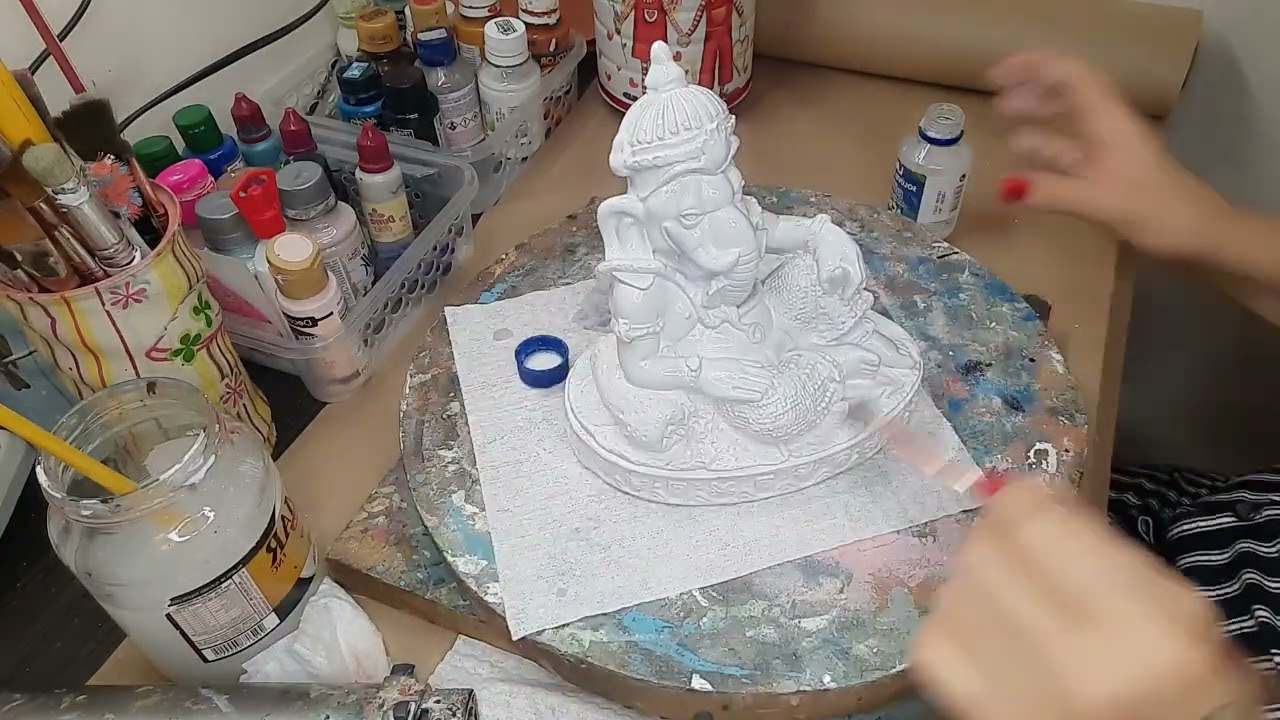 Efeito porcelana branca em uma peça de gesso 🎨