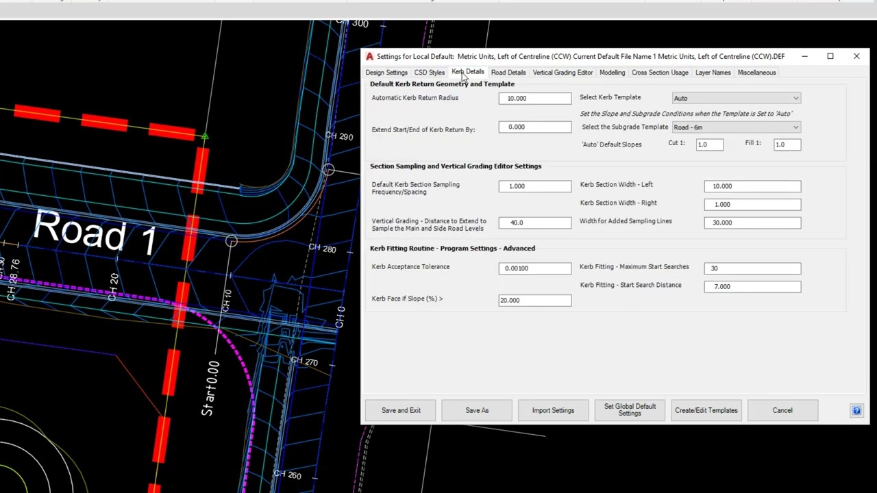 Kerb/Curb Return Design | Reviewing the Default Settings