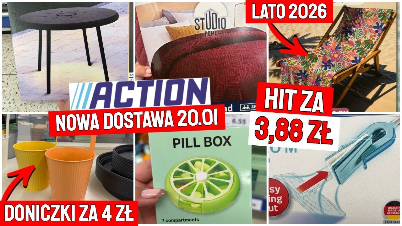 📍ACTION NOWOŚCI 20.01💥 SOLARNE STOŁY!! 😱😱 DONICZKI za 4 zł 💥 WOALOWE ZASŁONY, TANIE NARZUTY PRZEGLĄD