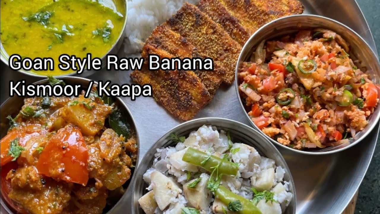 Goan Salad Bhaji and thali recipe #goanrecipe #goanvegfood #saladrecipe #rawbananarecipe