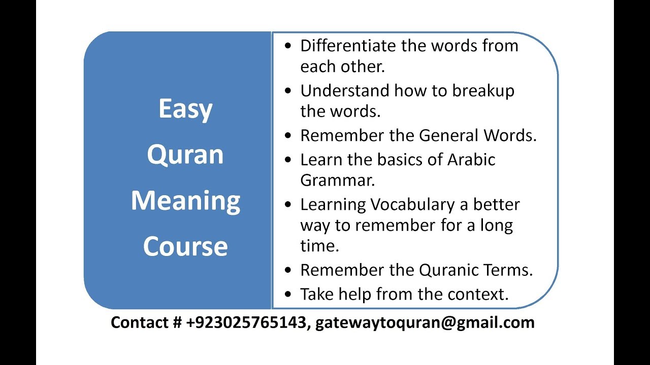 Easy Quran Meaning Course