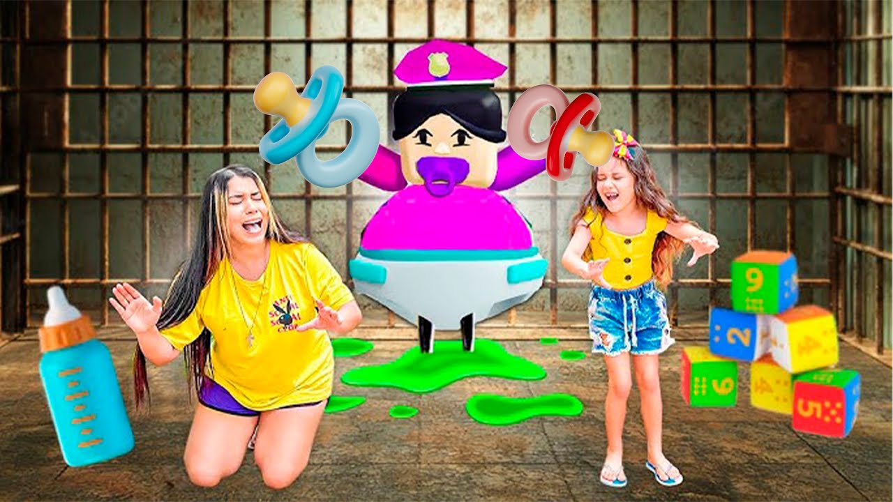 LARISSA E LAYRA TIVERAM QUE FUGIR DA BEBÊ POLICIAL MALVADA!!