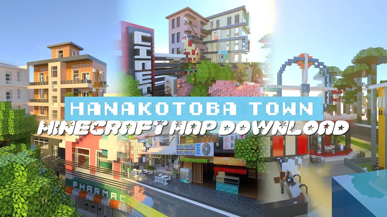 Hanakotoba Town [RELEASE] MODERN MAP DOWNLOAD for Minecraft Bedrock/MCPE 1.21+ 🏢🔨#minecraftmaps